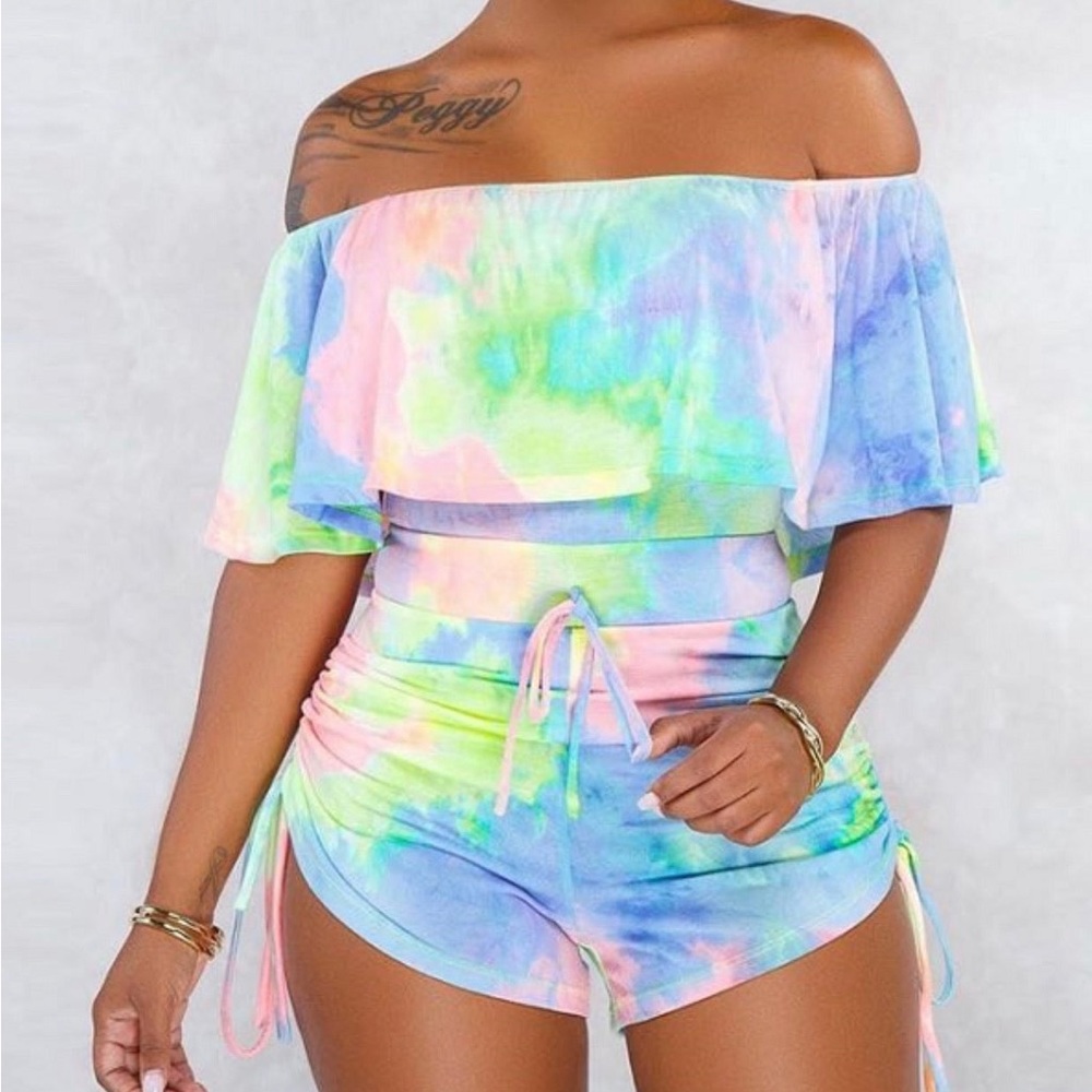 RAINBOW COTTON CANDY ROMPER